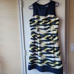 Lux by Carmen Marc Valvo Dress  Size 12  Bue and Yellow